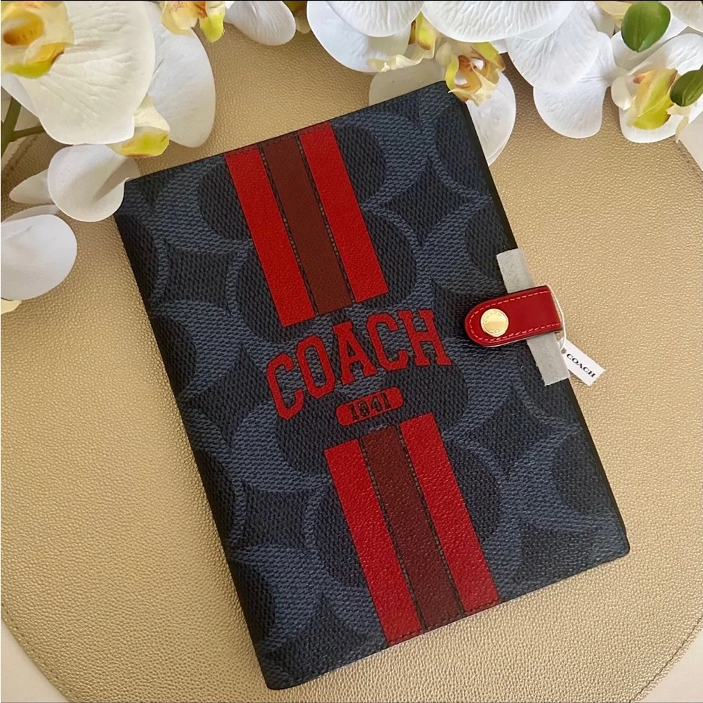 NWT ♥️💙 Coach LIMITED EDITION Signature Coach Notebook & Case • Denim & Bold Red